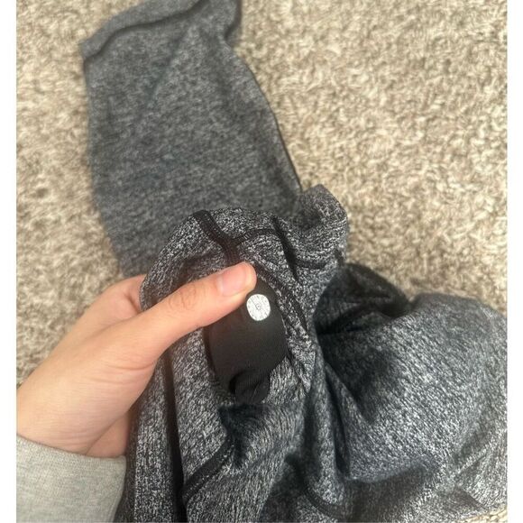 Lululemon Wunder Under Crop 21” High Rise Heathered Black Gray Leggings Tights 6 - Picture 6 of 10